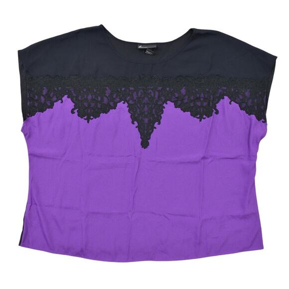 Lane Bryant Purple Crew Neck Blouse Plus Size 22/24 Polyester Short Sleeve - Picture 1 of 9